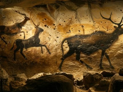 ancient Lascaux cave paintings of prehistoric animals