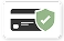Credit card with a green security shield